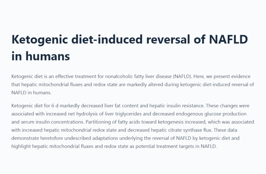 Ketogenic diet-induced reversal of NAFLD in humans