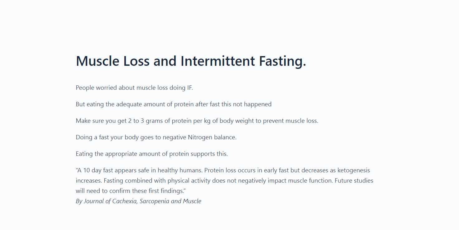 Muscle Loss and Intermittent Fasting.